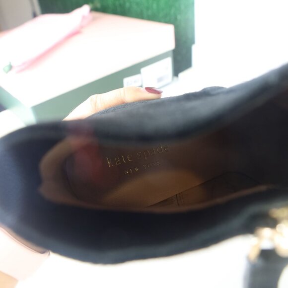 Kate Spade NY Barrett Suede Heel Boots Black 10 - Picture 15 of 16